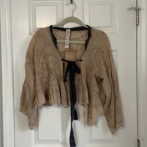 European Cotton Floral Embroidery Lise Lotte Piano Shawl Jacket.